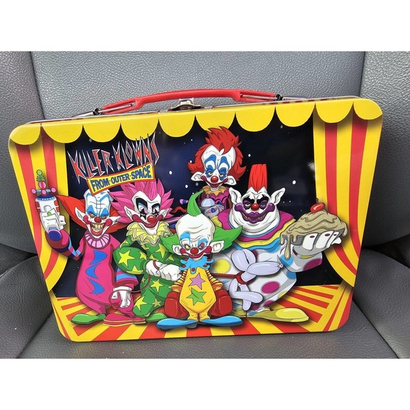 Killer Klowns From Outer Space Metal Lunch Box Rare Yellow. Has A Small Dent - Picture 1 of 2